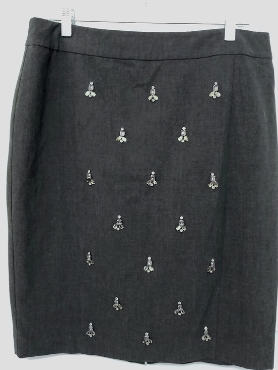 Ann Taylor Dresses & Skirts - Ann Taylor Women's 12 Charcoal Pencil Skirt with Beaded Accents